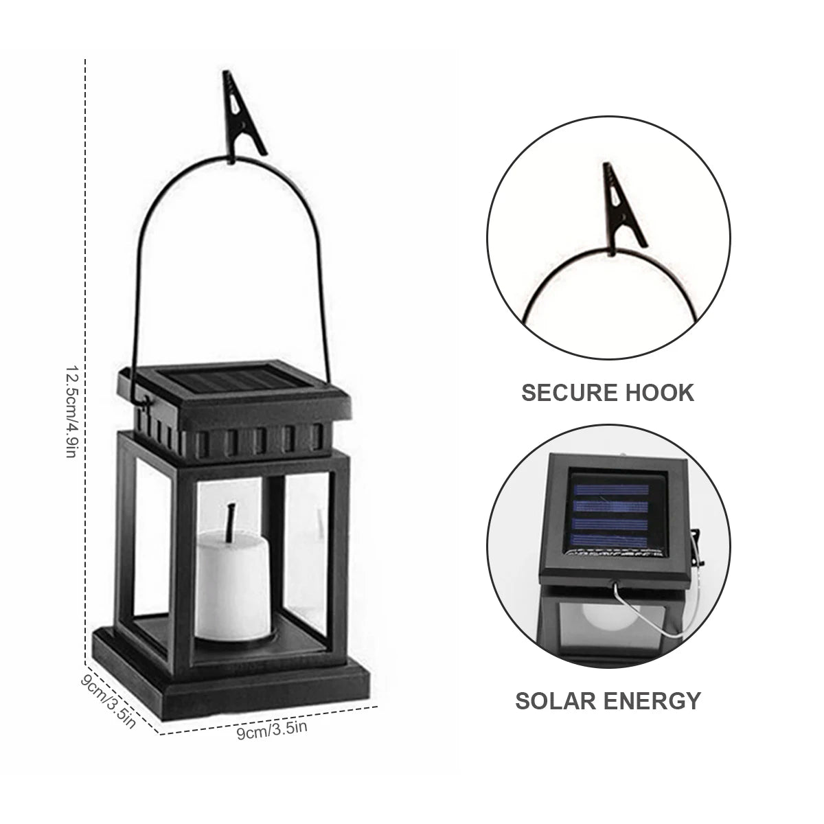 Goodvibe-Inside - Candle-like LED solar garden lantern.